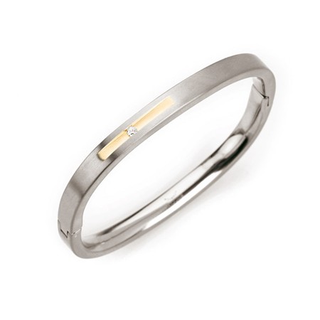 BOCCIA Titanium Bracelet with Diamond and Goldplating - 304-01